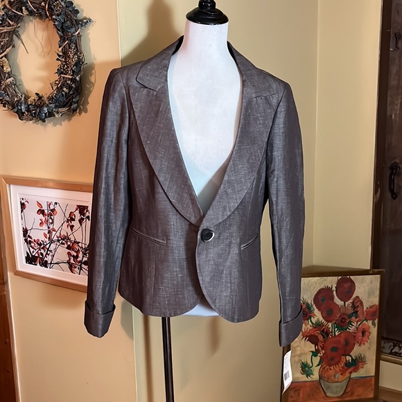 Lafayette 148 NY Size 12 Blazer Jacket Virgin Wool + Linen $488 NEWS - Picture 12 of 13